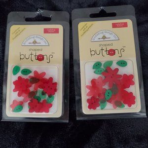 Flowered Buttons - Set of 2 - NEW